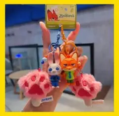 【即納】ズートピア　肉球アイス　マスコットキーホルダー　ニック&ジュディ