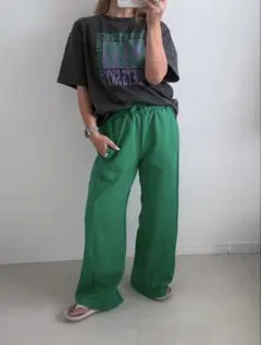 しまむら seco カーブパンツ スウェット グリーン 緑 3L 完売品 新品