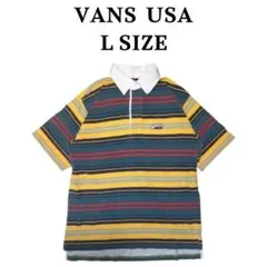 90s 00s VANS 旧タグ ボーダーポロシャツ ラガーシャツ 古着のサムネイル