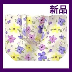 新品 エコバッグ トートバッグ カバン 買い物袋 花柄 フラワープリント バッグ