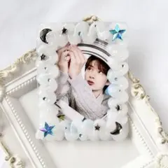 トレカケース　ホイップデコ　B8 星　月　宇宙　シンプル　水色　シルバー