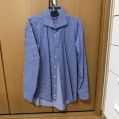 長袖シャツ ブルー ストライプ柄のサムネイル