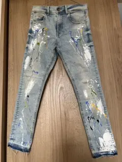 ZARA スキニー　ペイントデニム　　　　　ダメージ