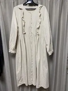 Samantha Mos2 ベージュ フリルシャツワンピース