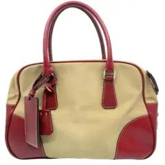 PRADA プラダ キャンバス×レザー ボストンバッグ A1356A5