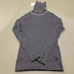【新品未使用】ストライプタートルネックニット