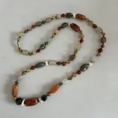 ヴィンテージ天然石ビーズネックレス 多色