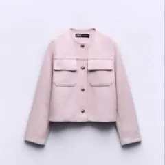 ZARA ノーカラージャケット ピンク