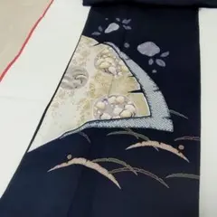 D22 訪問着 花刺繍 紫 正絹 着物 袷 しつけ糸付き未使用極美品 - メルカリ