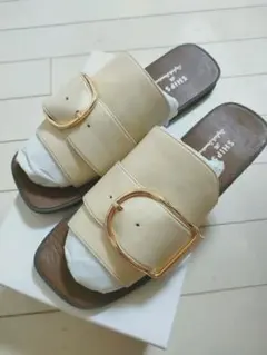 最終値下げ　SHIPS　バックルデザインフラットサンダル　37