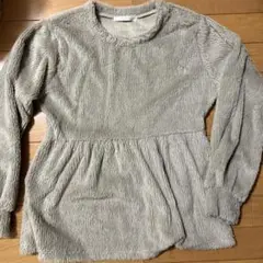 グレー フリース 長袖 トップス