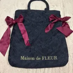 ♡Maison de FLEUR♡ネイビーレース リボントートバッグ