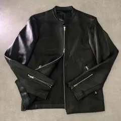 美品 LIDNM リドム ラムレザー シングルライダース 羊革 ダブルジップ L