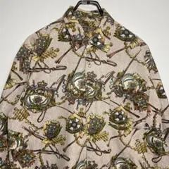 PAOCLUB 総柄シャツ　サイズL　デザインシャツ　おしゃれ　レトロ　古着