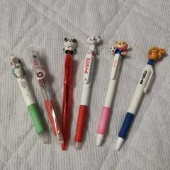 動物キャラクター ボールペン 6本セット