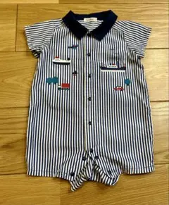 familiar ストライプロンパース 70