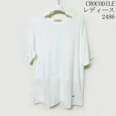 週末セール❗️CROCODILE レディース 半袖 チュニック ホワイトＬＬ