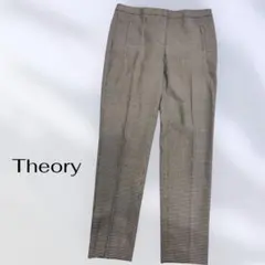 ゜【美品】Theory セオリー 千鳥格子柄 テーパードパンツ 00 XS