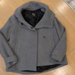 値引き　ZARA BASIC グレー フード付きコート