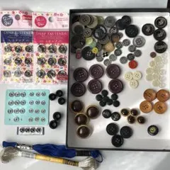 手芸資材 まとめ売り｜ボタン色々・刺繍糸・スナップ・LACOSTEボタン他