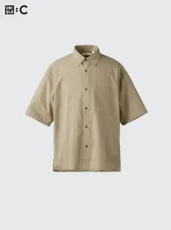 UNIQLO :C ブロードオーバーサイズシャツ/半袖 ベージュ　M