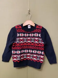 PETIT BATEAU ノルディック柄 ニットセーター 3ans/95cm
