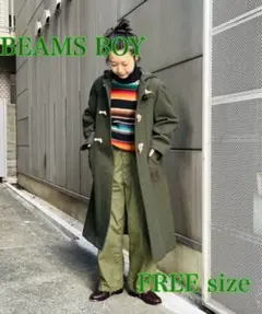 BEAMS BOY ダッフルコート FREE ビームスボーイモスグリーン