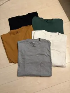 ユニクロ ロングスリーブTシャツ ロンT 5枚セット まとめ売り XL 無地のサムネイル