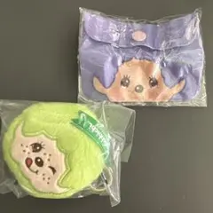 新品未使用ガチャ　モンチッチ　ぬいキーホルダーとフラットコインケースセット