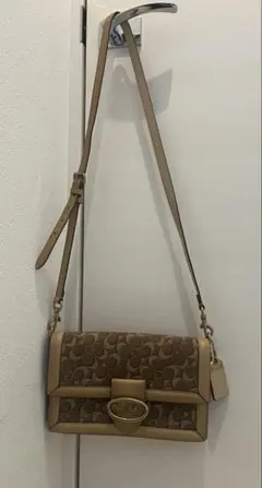 コーチ ショルダーバッグ お財布バック　ブラウン ロゴ柄　美品