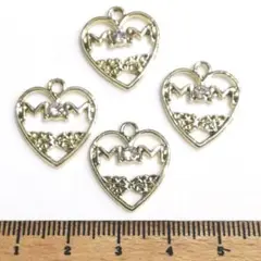 ラスト1点⭐ストーンMAMハートGOLD.。.:*4個♡チャーム