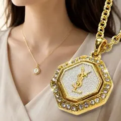 極美品✨ YSL サンローラン ネックレス ゴールド ロゴ 刻印 2076