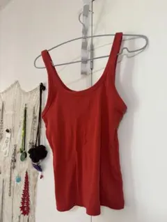 Bershka リブタンクトップ レッド