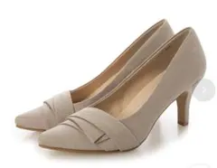 超美品✨️メルモ　 ポインテッドトゥ ハイヒール 22.5cm　ベージュ