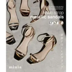 激レアSサイズ！minia アンクルストラップ　メタリックサンダル 6cmのサムネイル