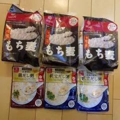はくばく もち麦×3袋、鶏だし粥×1袋、帆立だし粥×2袋のサムネイル
