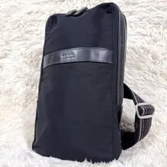Paul Smith ポールスミス ボディバッグ マルチストライプ 黒 ナイロン