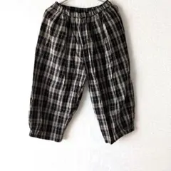 サマンサモスモス　黒とベージュのチェック柄カジュアルパンツ