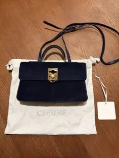 CAFUNÉ ネイビー スエード ショルダーバッグ