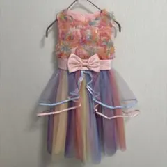 キッズ ドレス カラフル チュール フォーマルワンピース 100〜110 発表会