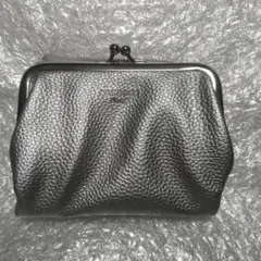 シルバー系統 がま口 2つ折り財布 新品未使用 合皮