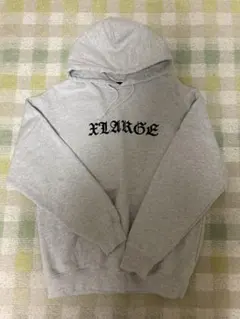 XLARGE グレー フード付きパーカー M