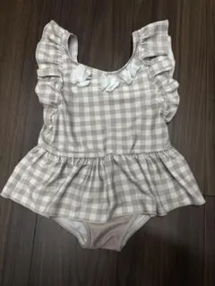 チェック柄フリル水着 110