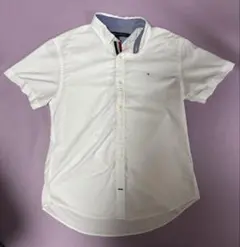 TOMMY HILFIGER ホワイト 半袖シャツ L カスタムフィット