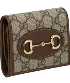 GUCCI 二つ折り財布 ホースビット GGスプリームキャンバス
