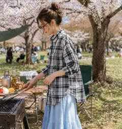 【極美品】ポロラルフローレン 上質リネンシャツ モノトーン チェック 春夏