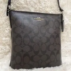 美品✨　コーチ　ショルダーバッグ　pvc シグネチャー　ブラウン　ロゴ