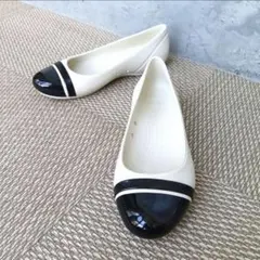 クロックスフラットパンプスバイカラー希少22.0