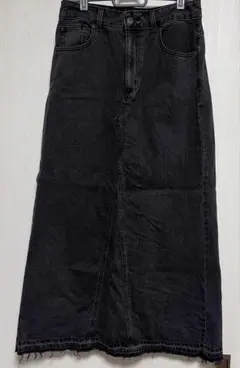 GU デニムロングスカート ブラック