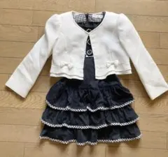 Mezzo Piano ブラック半袖ワンピース120cm